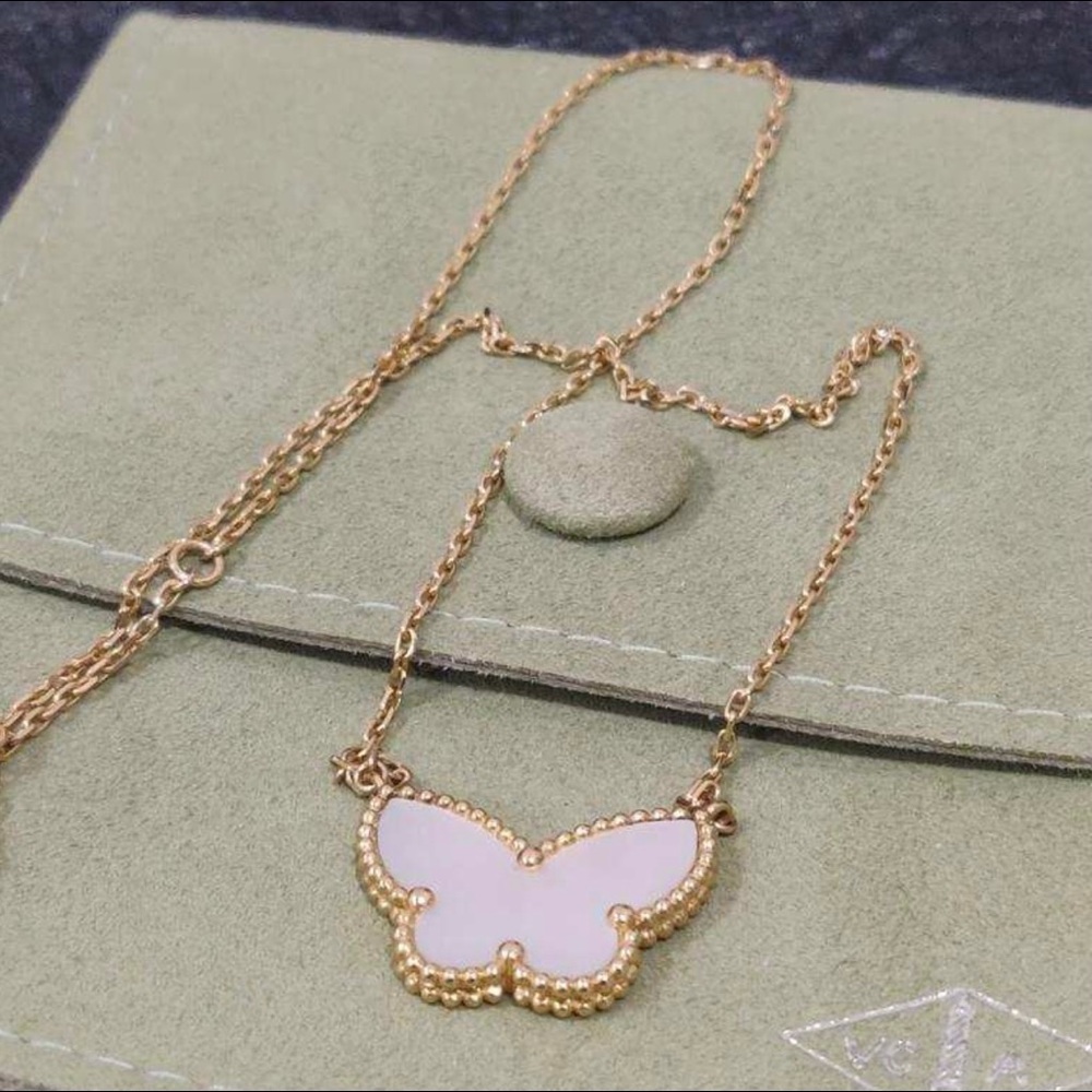 Van Cleef lucky Alhambra butterfly necklace